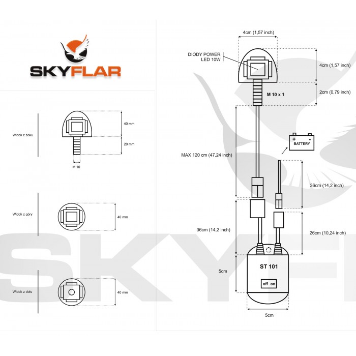 SKYFLAR LED STROBE LIGHT ST-101 12V