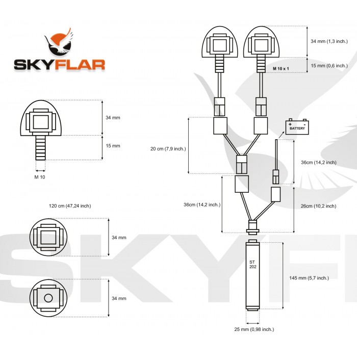 MULTIFUNCTION LED STROBE DOUBLE LIGHTS ST-202